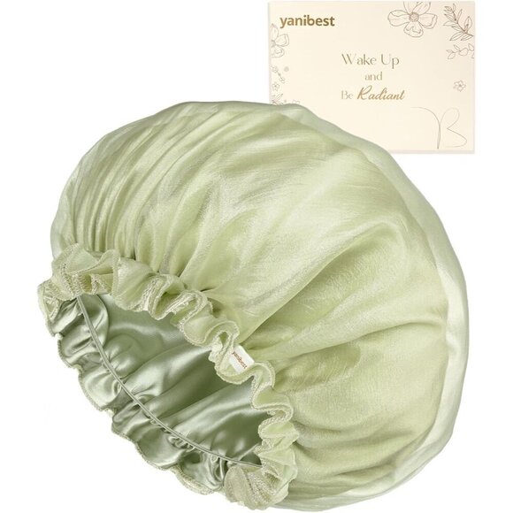 Sleep Bonnet Breathable Mesh and Satin Hair Cap for Curly Straight Hair main image 4